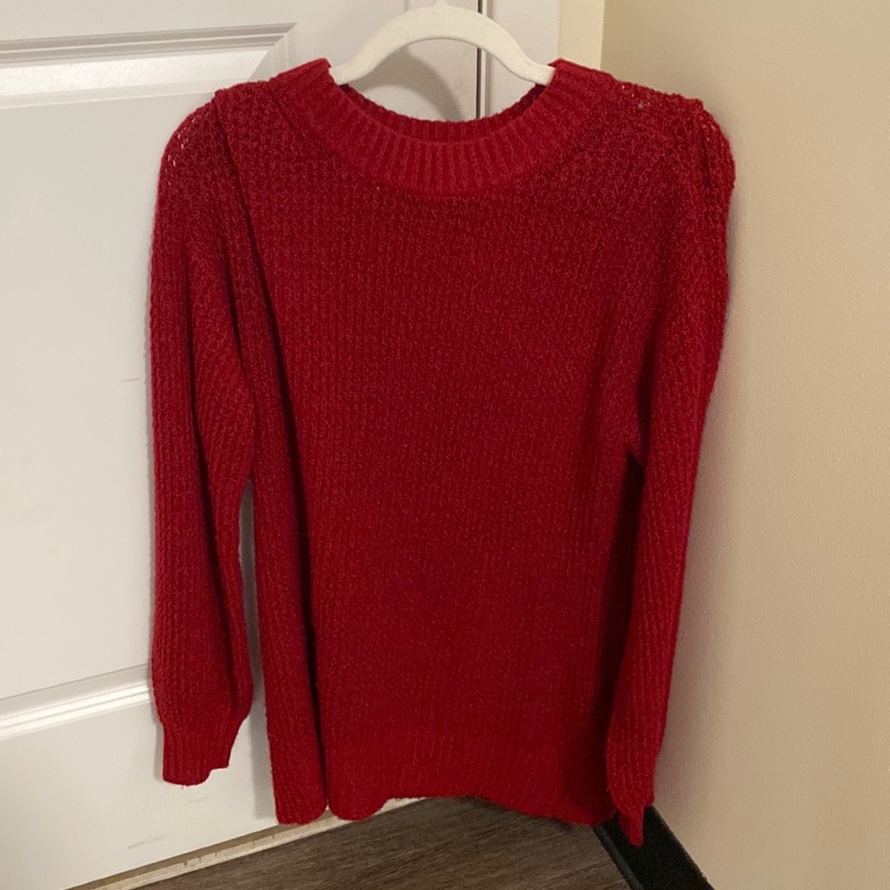 American Eagle Red Cable Knit Sweater.
